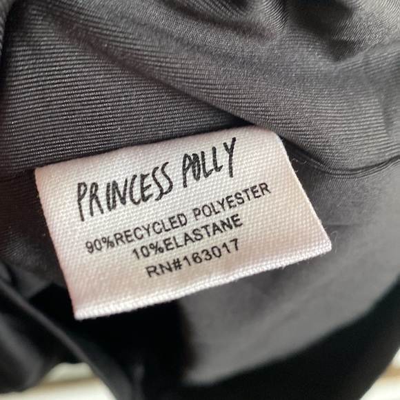 NWOT Princess Polly Long Sleeve Low Cut Fitted Black Mini Dress Size 4 - Picture 7 of 8